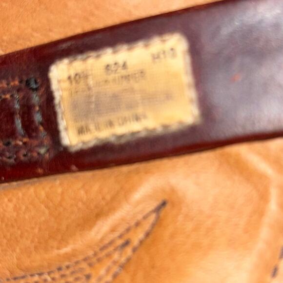 Men’s Vintage Brown Leather Cowboy Boots | Wide Fit 10.5E Classic Western Style main image 6